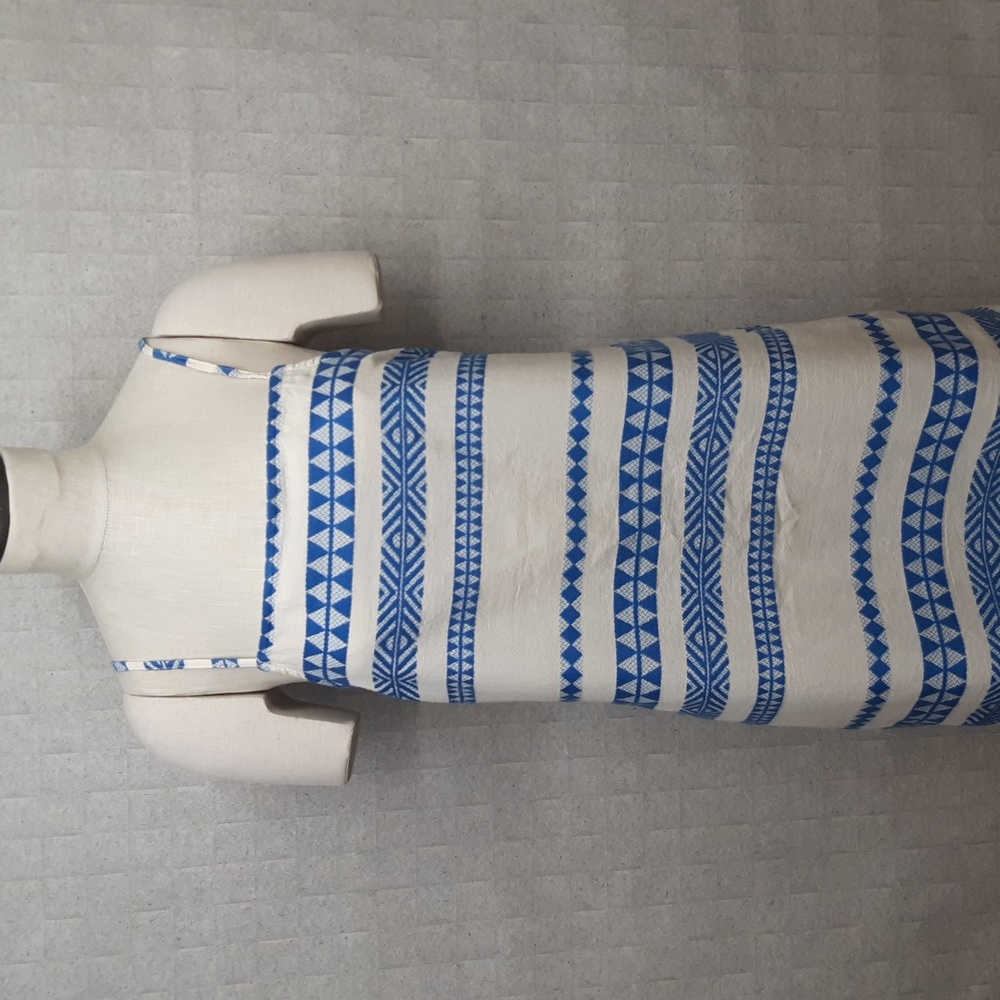 aerie White and Blue Striped Mini Dress